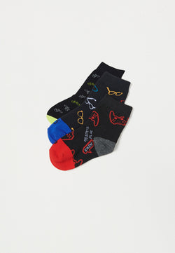 3er-Pack mehrfarbige Baumwollsocken für Jungen und Mädchen – Koroshi 2424ZT01