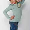 Long-sleeved T-shirt with ruffle finish and front print for Girls
