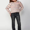 Jersey punto tricot rayas cuello redondo niña