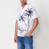 Men's Short Sleeve Shirt with Tropical Print