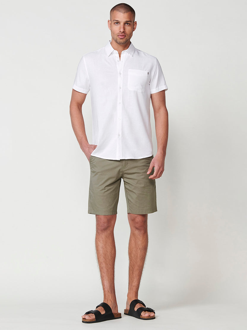 Camisa lino manga corta hombre blanco - Koroshi 2511CC08