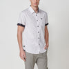 Camicia in cotone a maniche corte con risvolto e chiusura con bottoni per Uomo