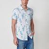 Chemise à manches courtes multicolore à imprimé tropical pour homme