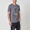Samarreta de màniga curta de cotó. Impressió davantera. Coll rodó. Color gris per a homes