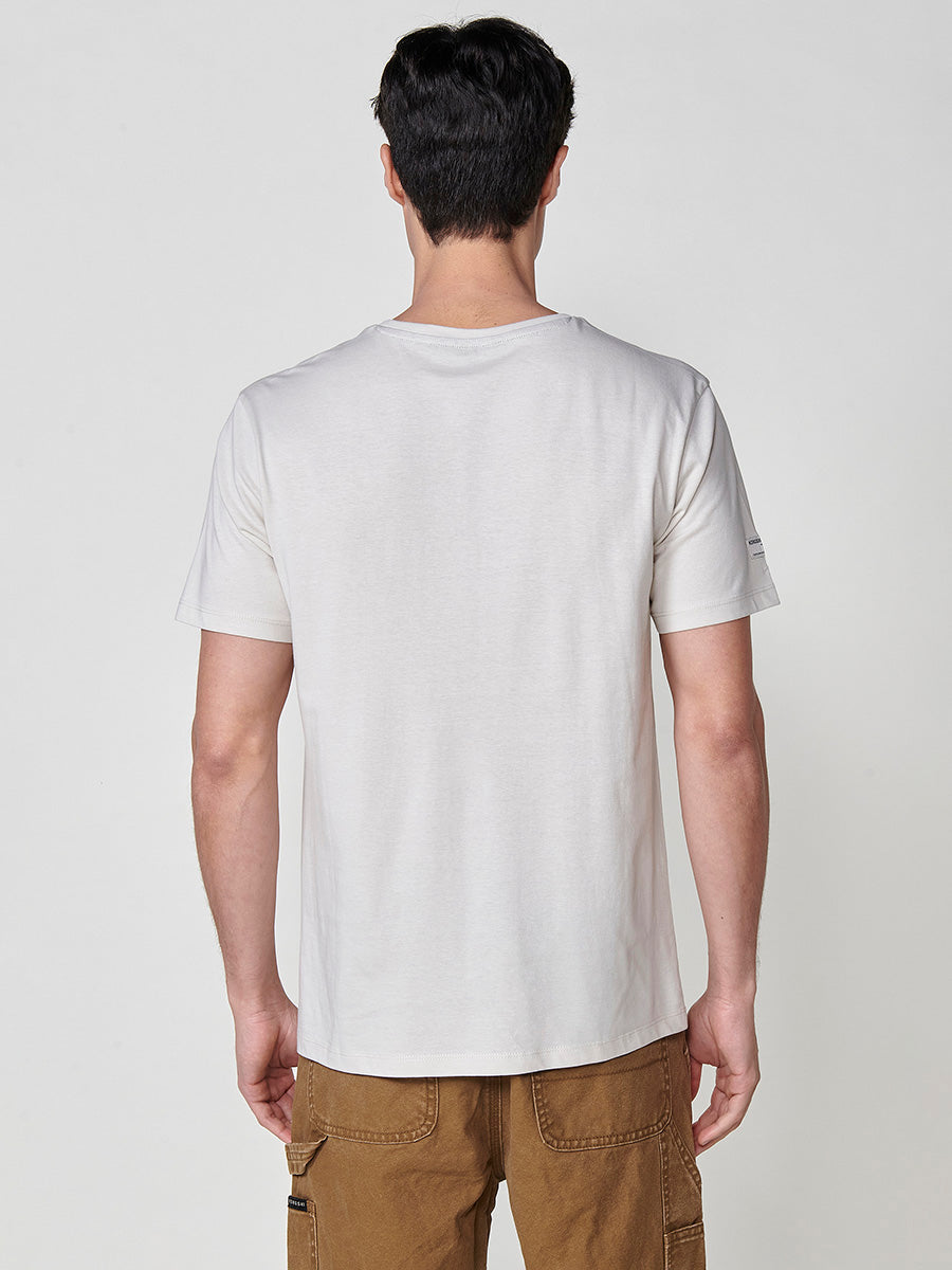 Herren-Kurzarm-T-Shirt mit Rundhalsausschnitt und Steinmuster – Koroshi 2511MC23