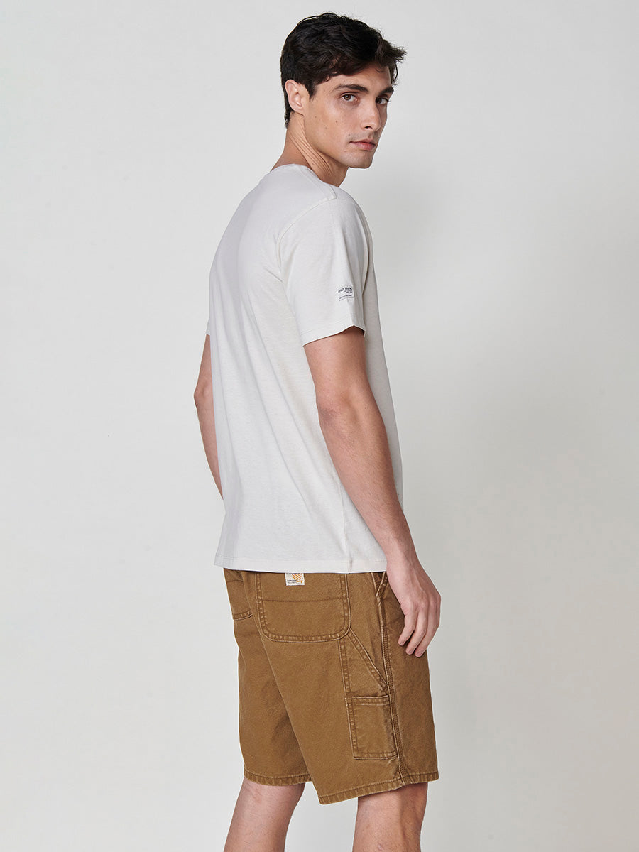 Herren-Kurzarm-T-Shirt mit Rundhalsausschnitt und Steinmuster – Koroshi 2511MC23