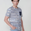 Samarreta de cotó de màniga curta amb estampat de ratlles. Coll rodó. per a Homes