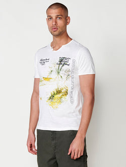 T-shirt homme brut imprimé aventure à manches courtes - Koroshi 2511MC60