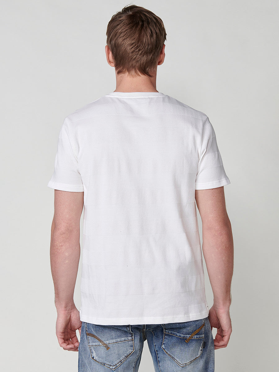 Raw men's short sleeve striped textured t-shirt - Koroshi 2511MC61