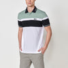 Kurzarm-Poloshirt mit farbigen Streifen für Herren – lässiger Stil aus 100 % Baumwolle