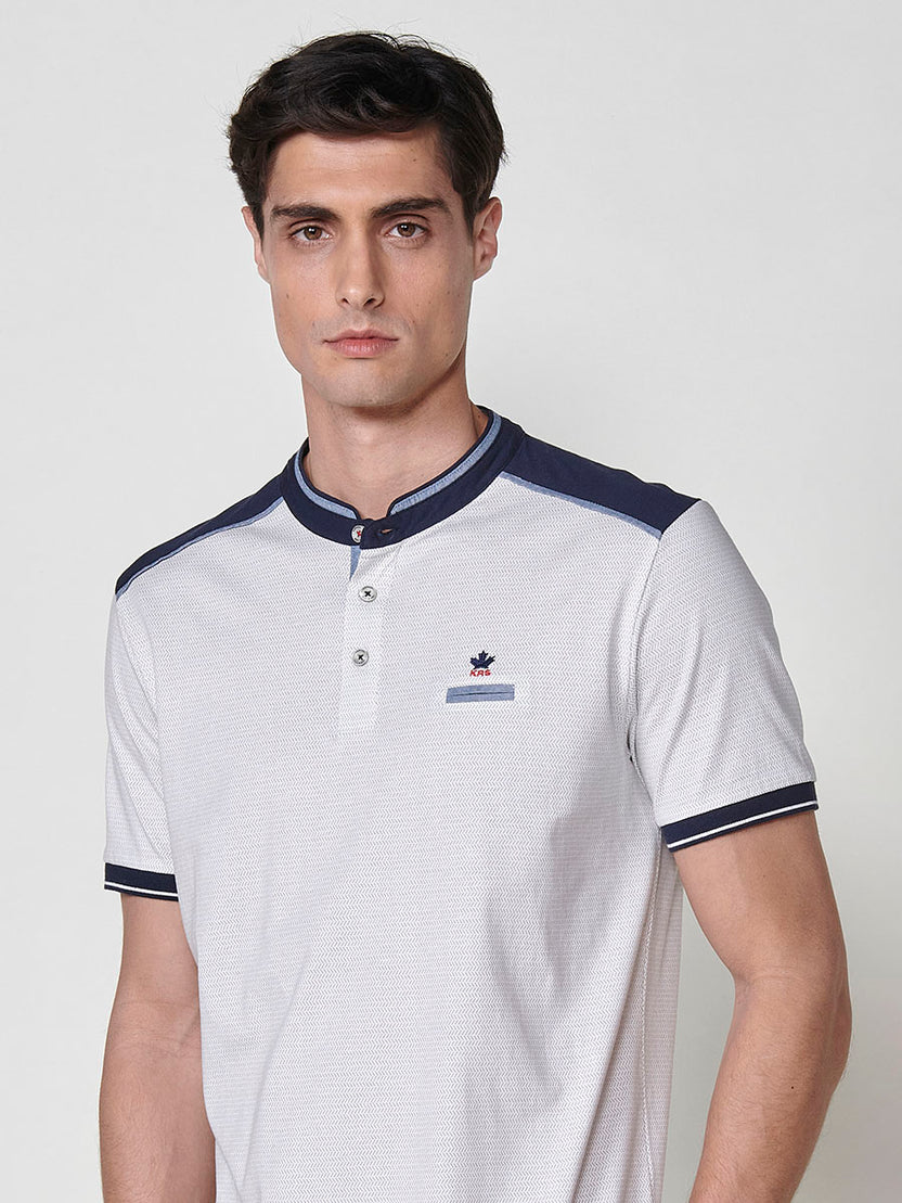 Polo cuello mao pique manga corta hombre blanco - Koroshi 2511PC36