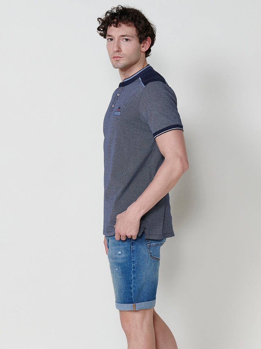 Polo cuello mao pique manga corta hombre navy - Koroshi 2511PC36