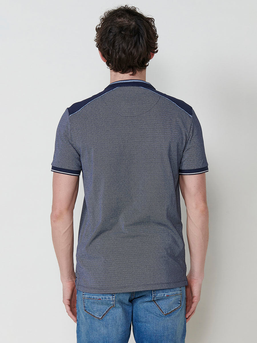 Polo cuello mao pique manga corta hombre navy - Koroshi 2511PC36