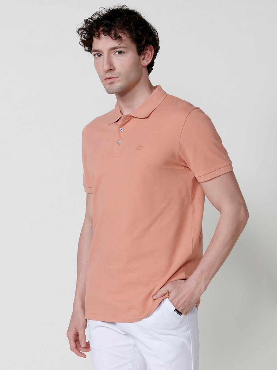 Short sleeve pique shirt collar polo shirt for men orange - Koroshi 2511PC39