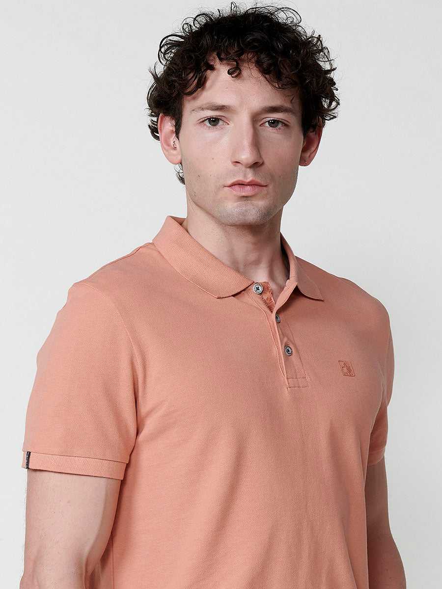 Short sleeve pique shirt collar polo shirt for men orange - Koroshi 2511PC39