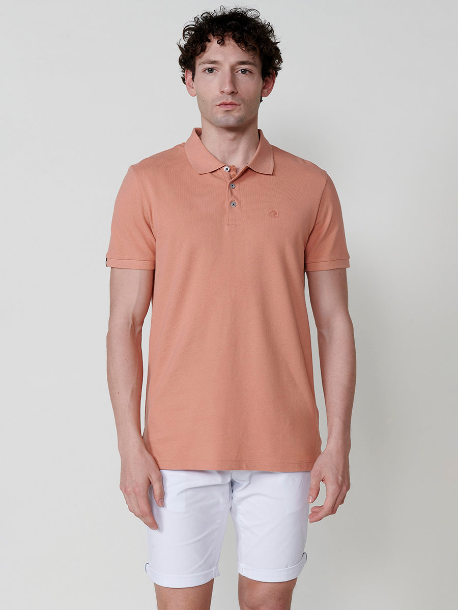 Short sleeve pique shirt collar polo shirt for men orange - Koroshi 2511PC39