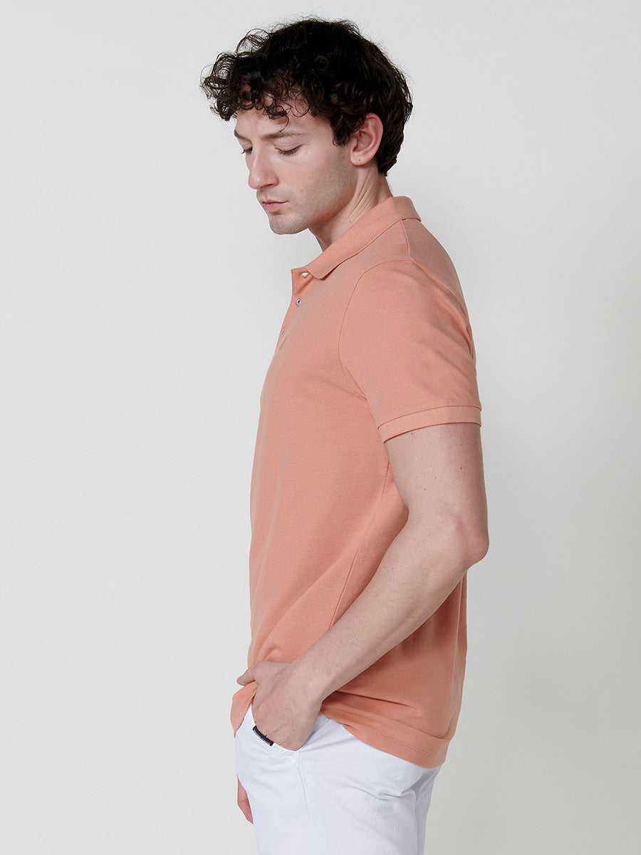 Short sleeve pique shirt collar polo shirt for men orange - Koroshi 2511PC39