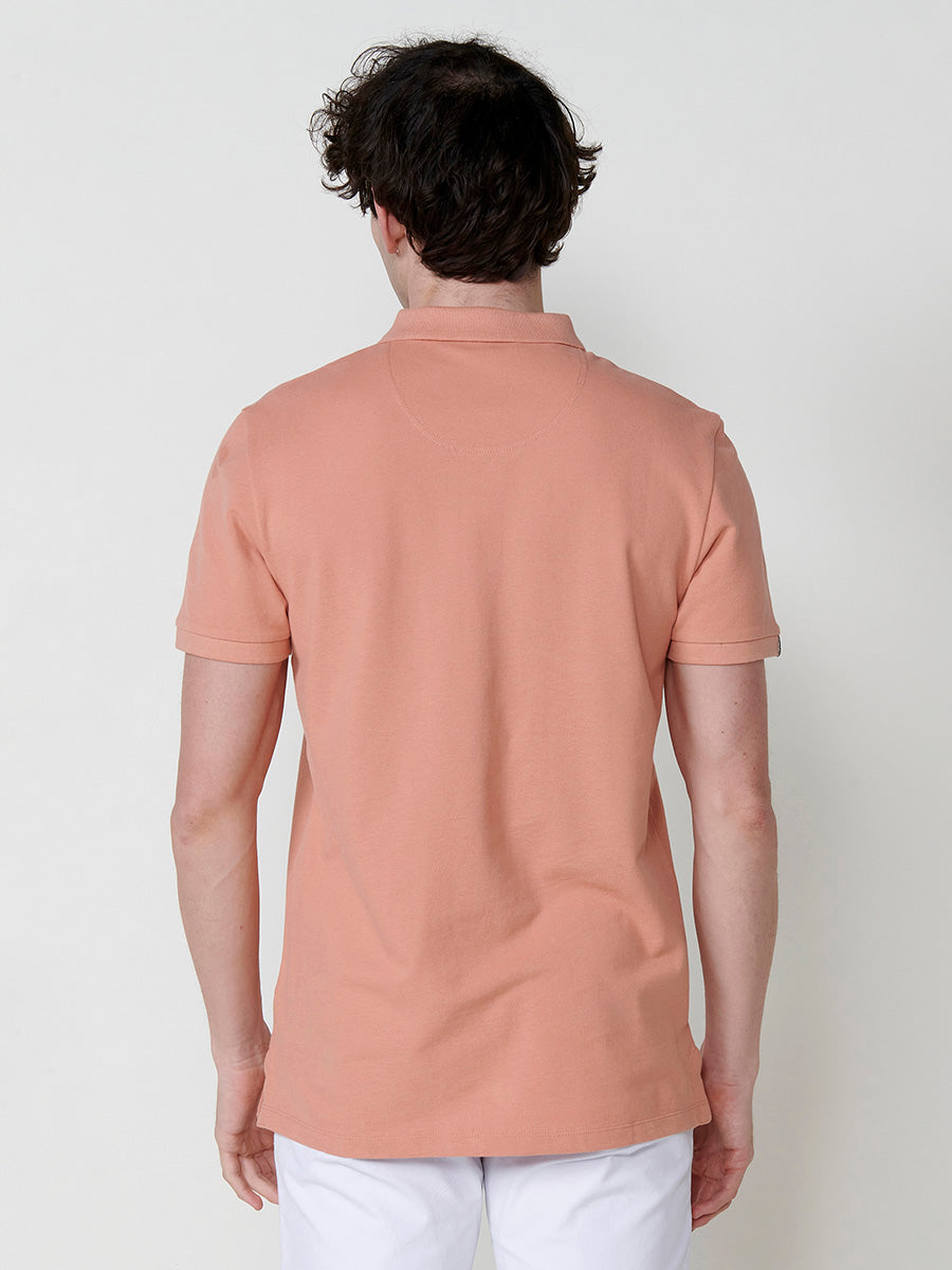 Short sleeve pique shirt collar polo shirt for men orange - Koroshi 2511PC39