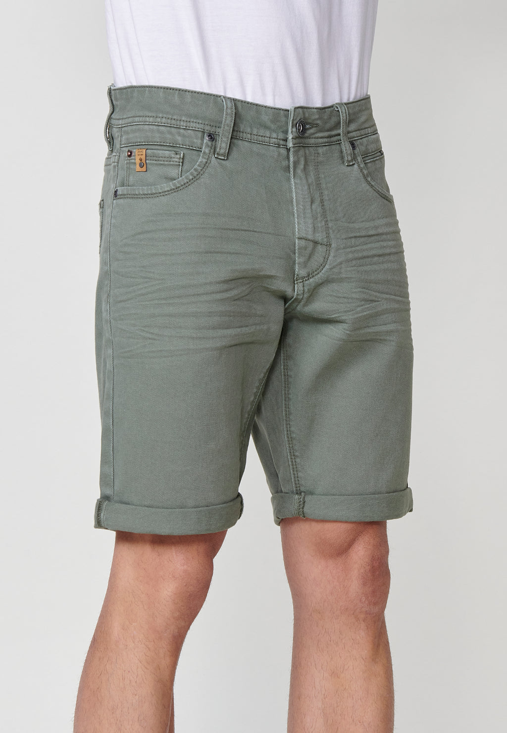 Bermuda twill algodón hombre verde - Koroshi 2511PS00