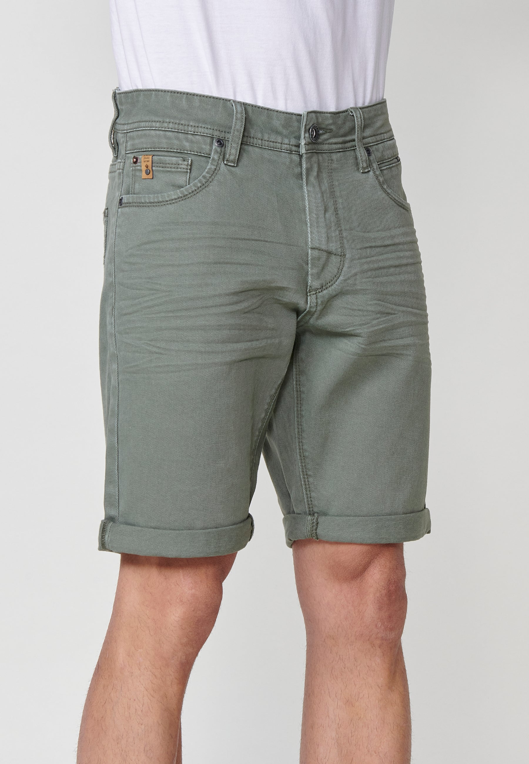 Bermuda twill algodón hombre verde - Koroshi 2511PS00