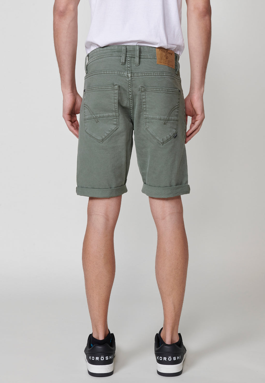 Bermuda twill algodón hombre verde - Koroshi 2511PS00