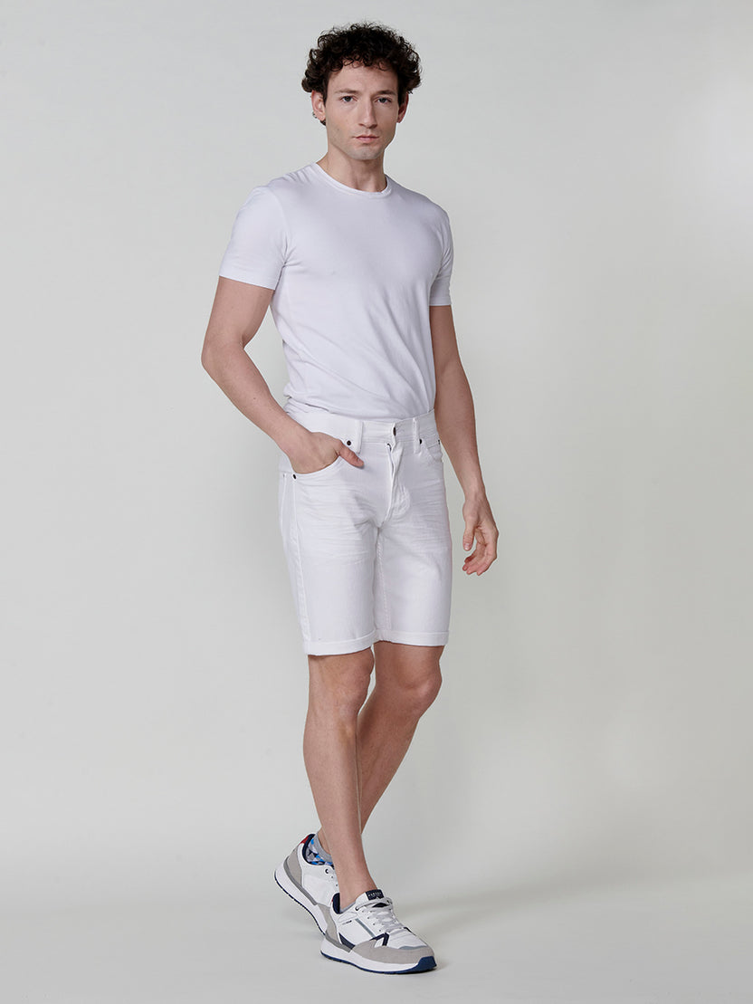 Bermuda twill algodón regular 5 bolsillos hombre blanco - Koroshi 2511PS01