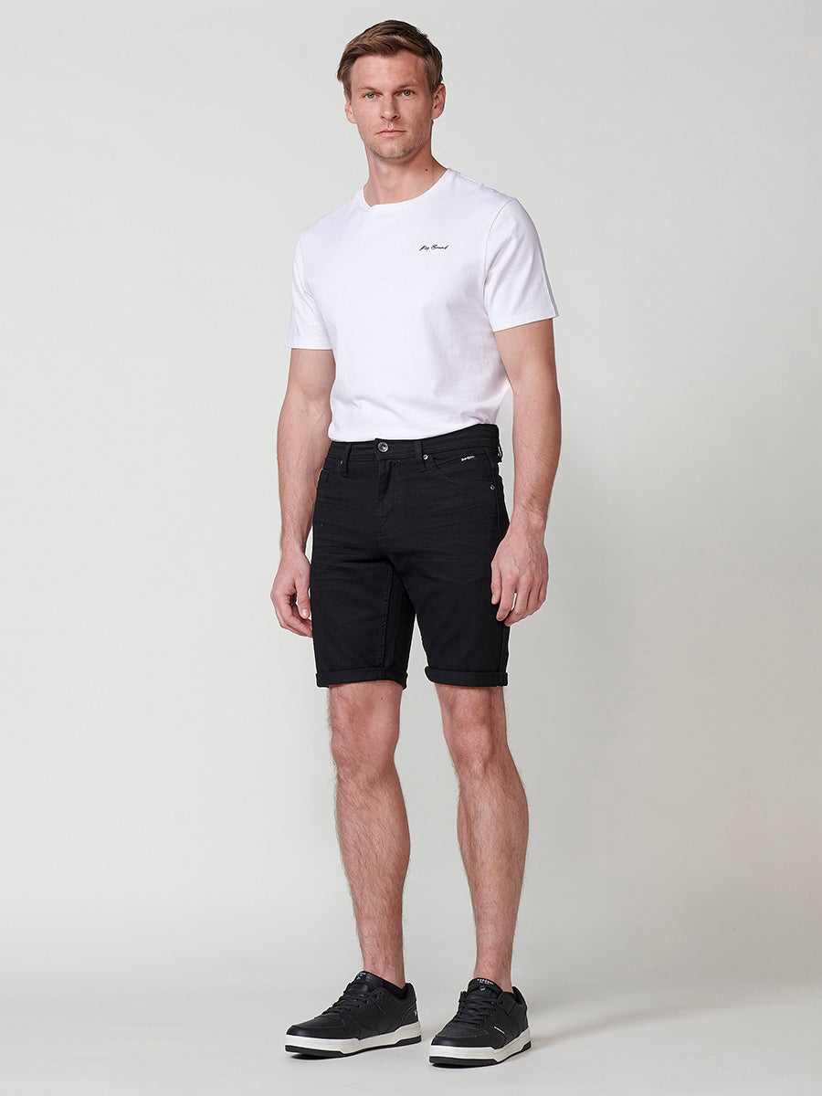Bermuda twill algodón regular 5 bolsillos hombre negro - Koroshi 2511PS01