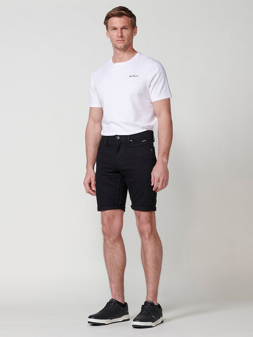 Bermuda twill algodón regular 5 bolsillos hombre negro - Koroshi 2511PS01