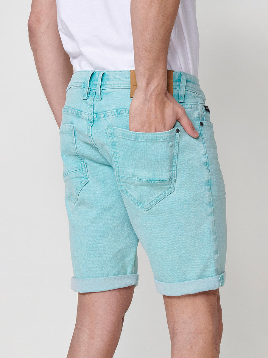 Bermuda twill efecto lavado 5 bolsillos hombre verde - Koroshi 2511PS05