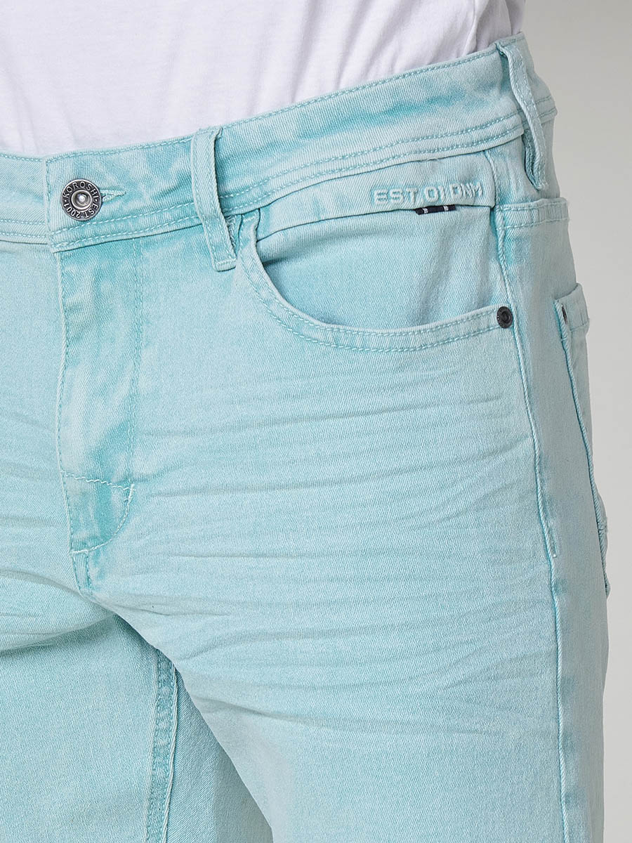 Bermuda twill efecto lavado 5 bolsillos hombre verde - Koroshi 2511PS05