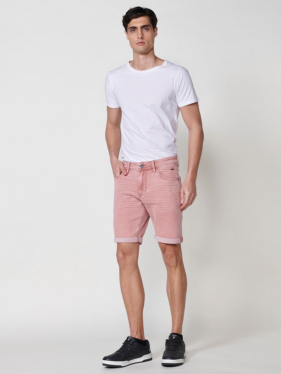 Bermuda twill efecte rentat 5 butxaques home rosa - Koroshi 2511PS05