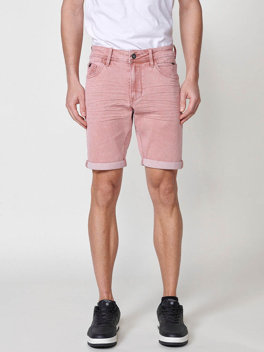 Bermuda twill efecte rentat 5 butxaques home rosa - Koroshi 2511PS05