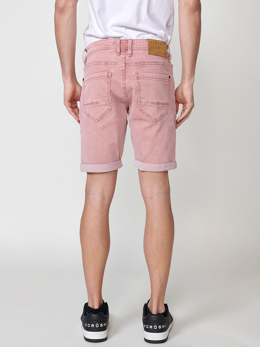 Bermuda twill efecte rentat 5 butxaques home rosa - Koroshi 2511PS05