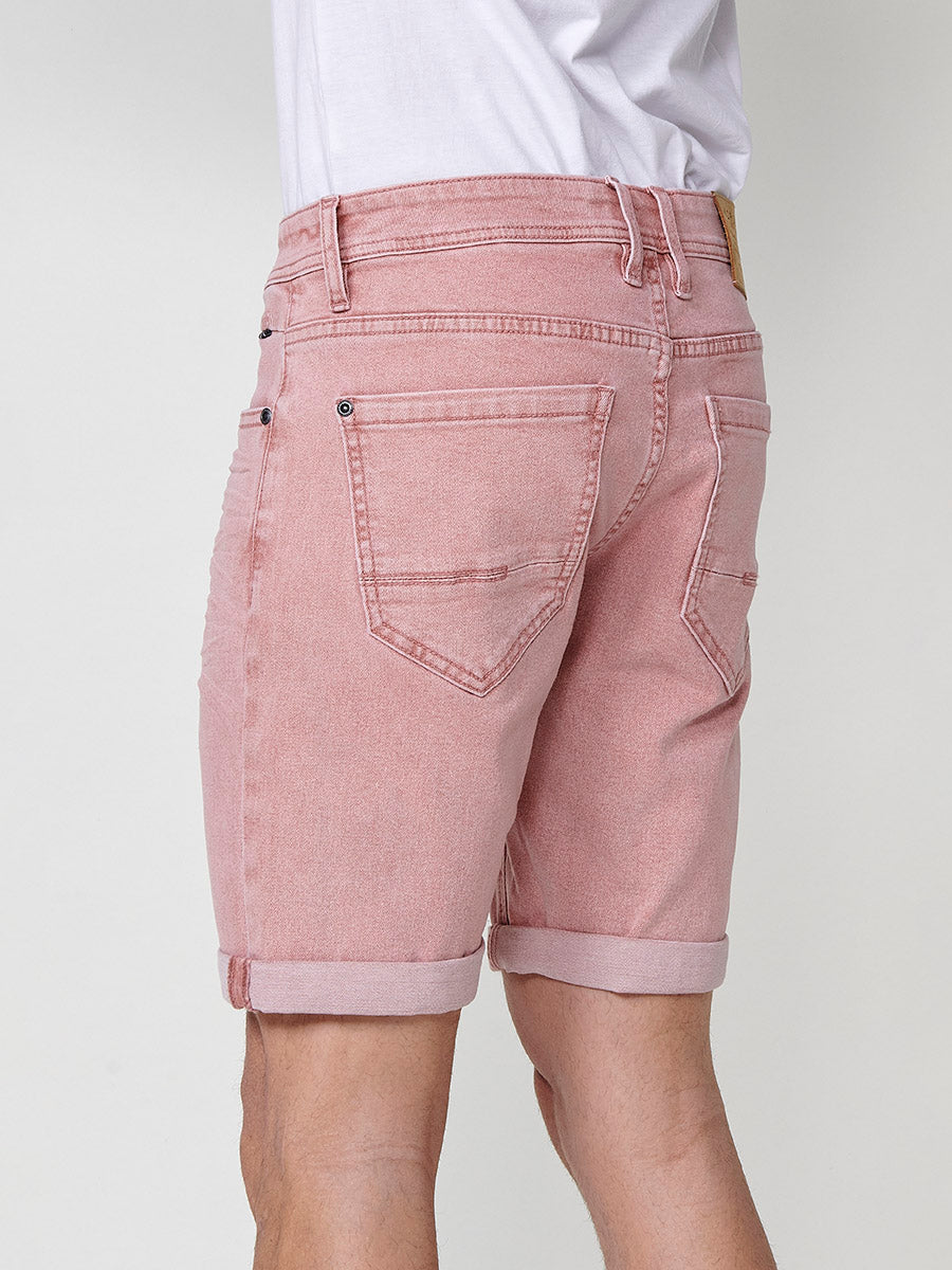 Bermuda twill efecte rentat 5 butxaques home rosa - Koroshi 2511PS05