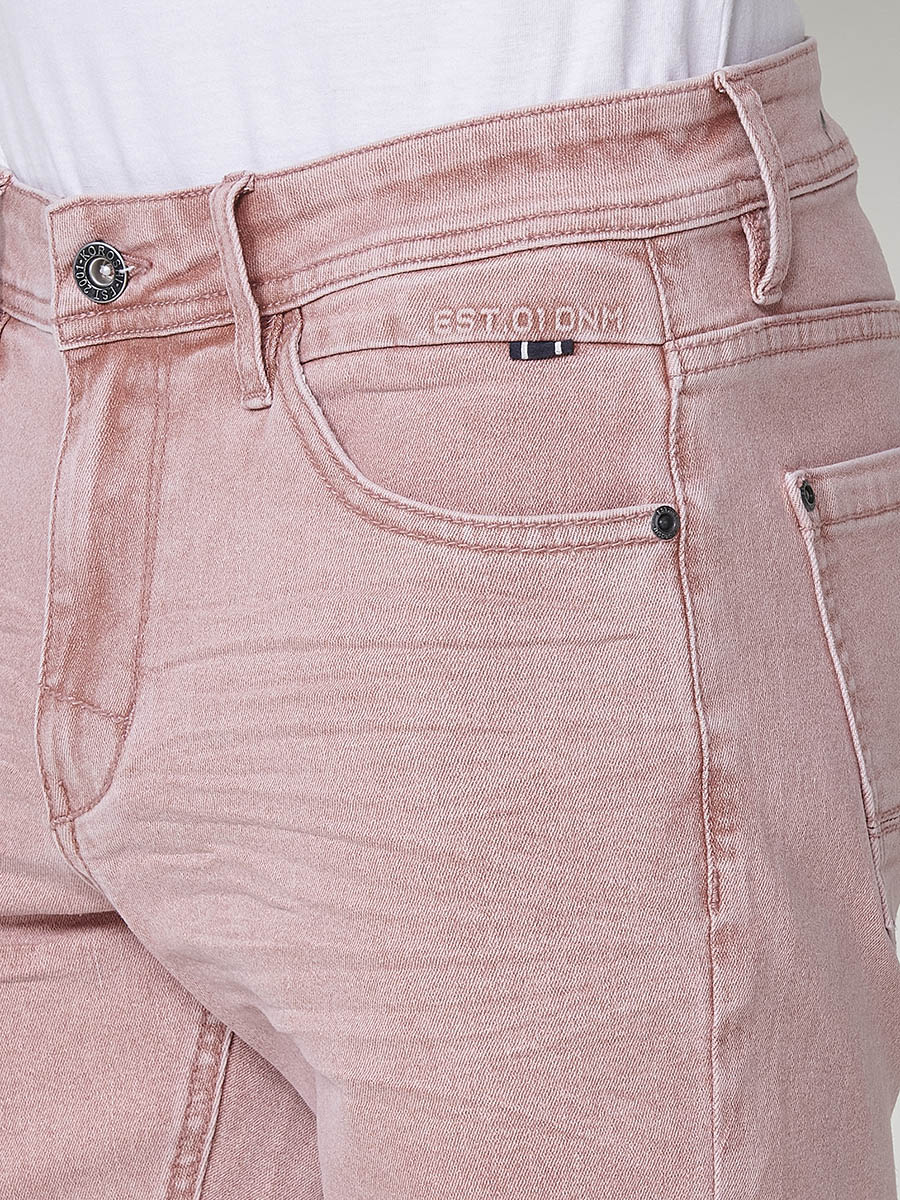 Bermuda twill efecte rentat 5 butxaques home rosa - Koroshi 2511PS05