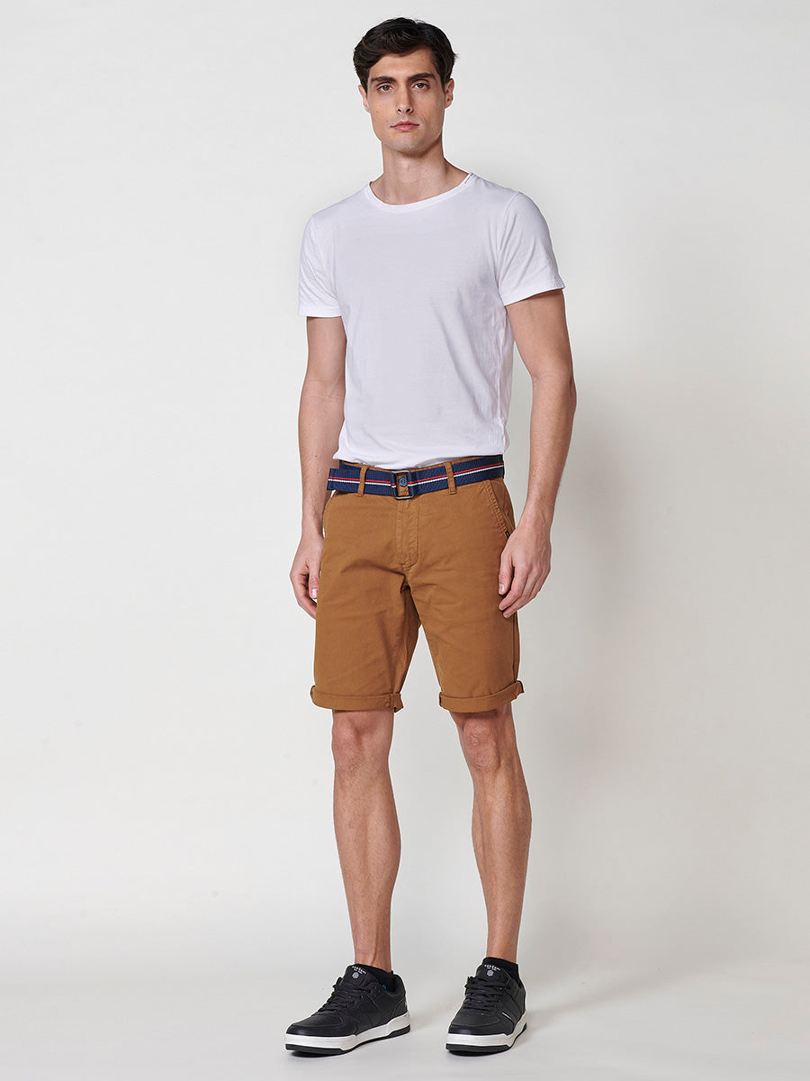 Bermuda chino algodón elástico hombre tierra - Koroshi 2511PS07
