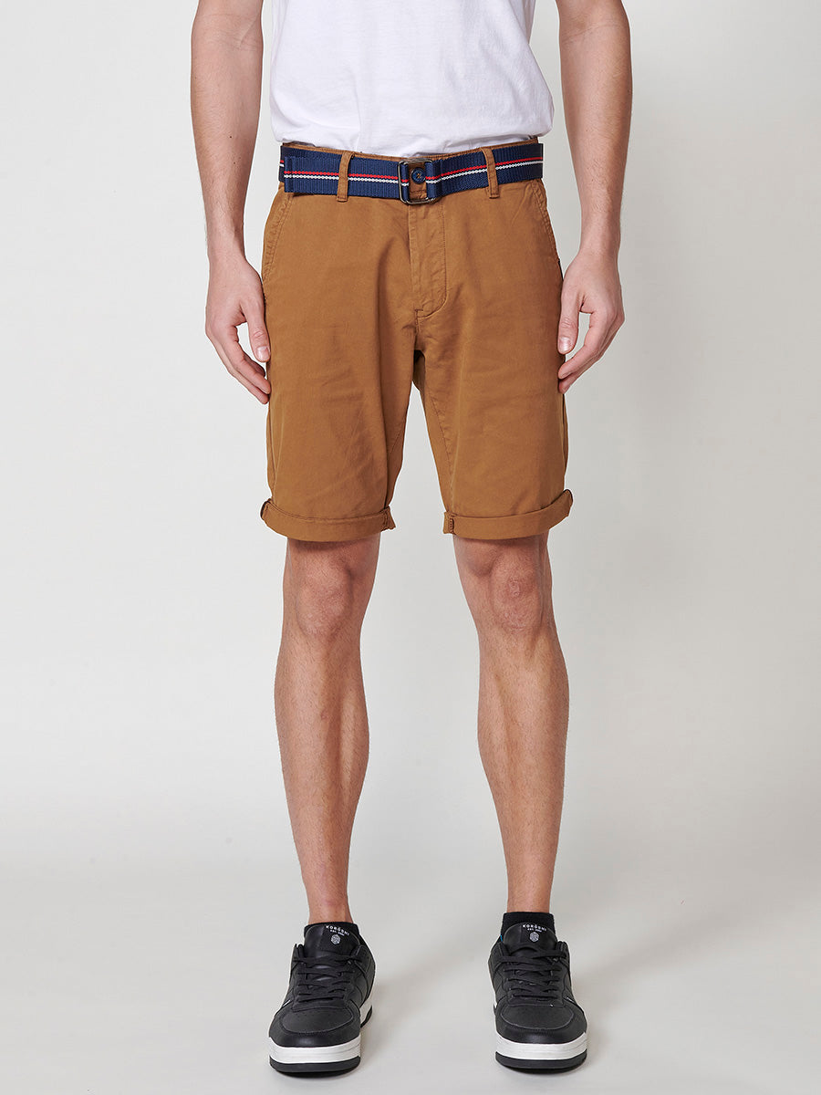 Bermuda chino algodón elástico hombre tierra - Koroshi 2511PS07