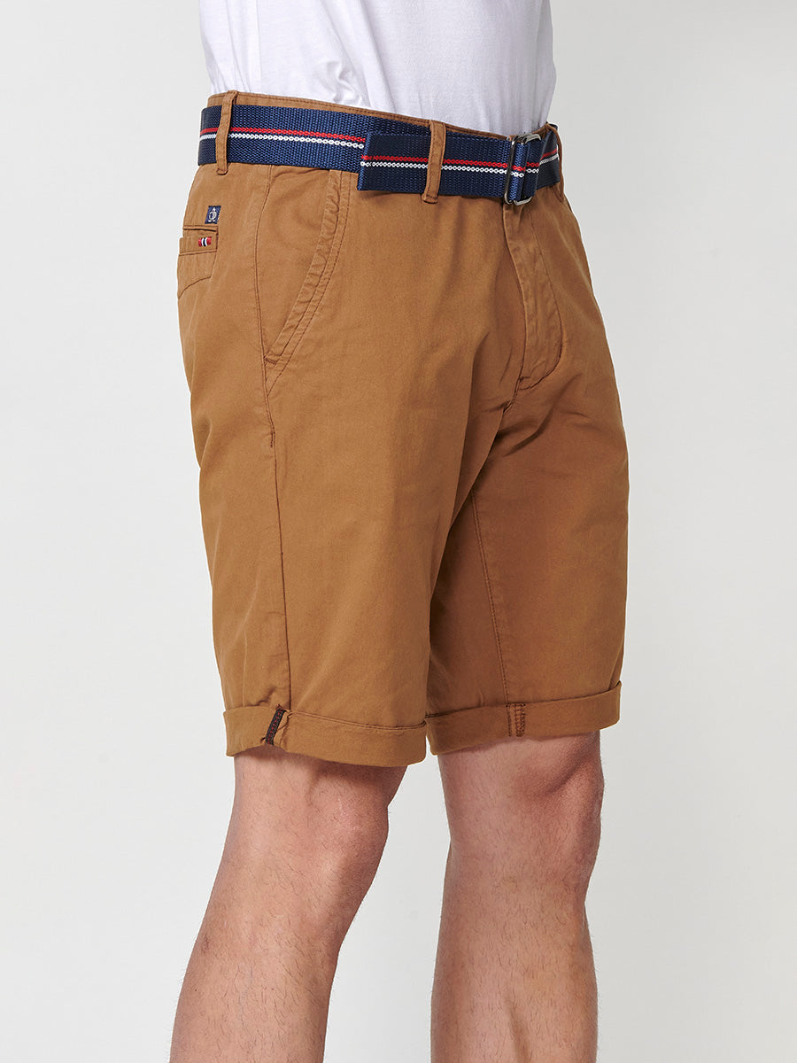 Bermuda chino algodón elástico hombre tierra - Koroshi 2511PS07