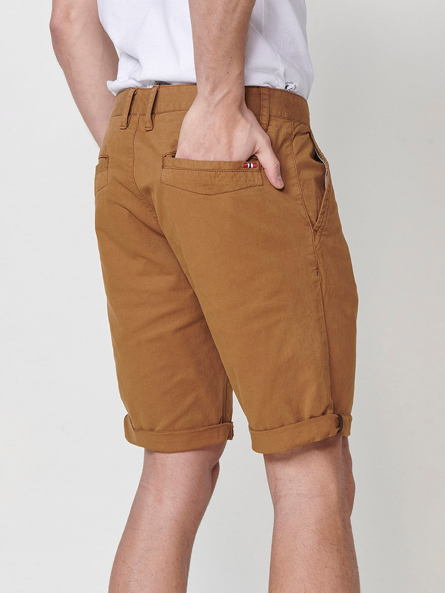 Bermuda chino algodón elástico hombre tierra - Koroshi 2511PS07