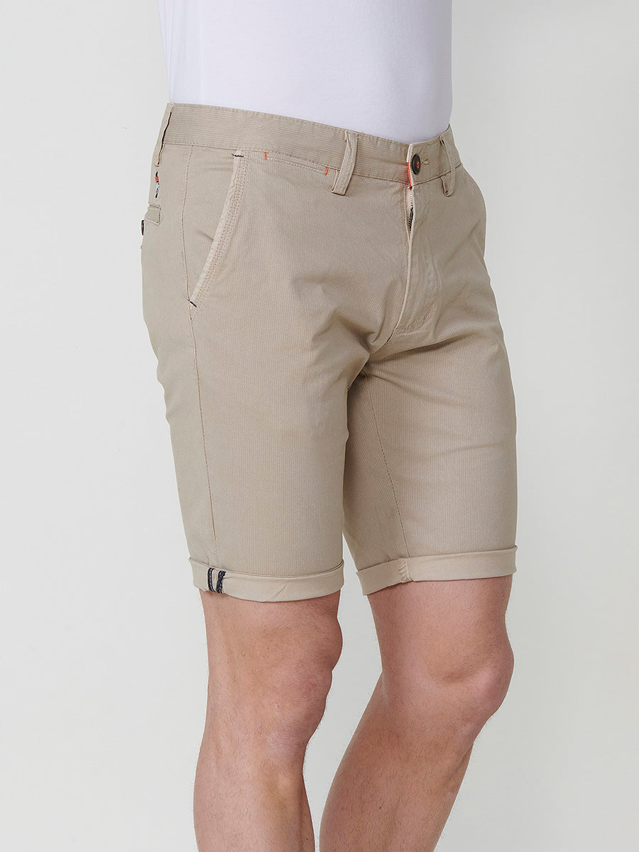 Herren-Chinoshorts aus Baumwolle mit Mikrodruck in Steinoptik – Koroshi 2511PS08