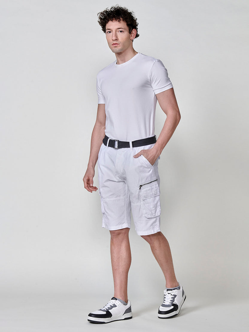 Bermuda cargo ripstop algodón hombre blanco - Koroshi 2511PS11