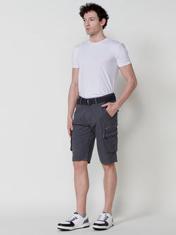 Men's gray ripstop cotton cargo shorts - Koroshi 2511PS11