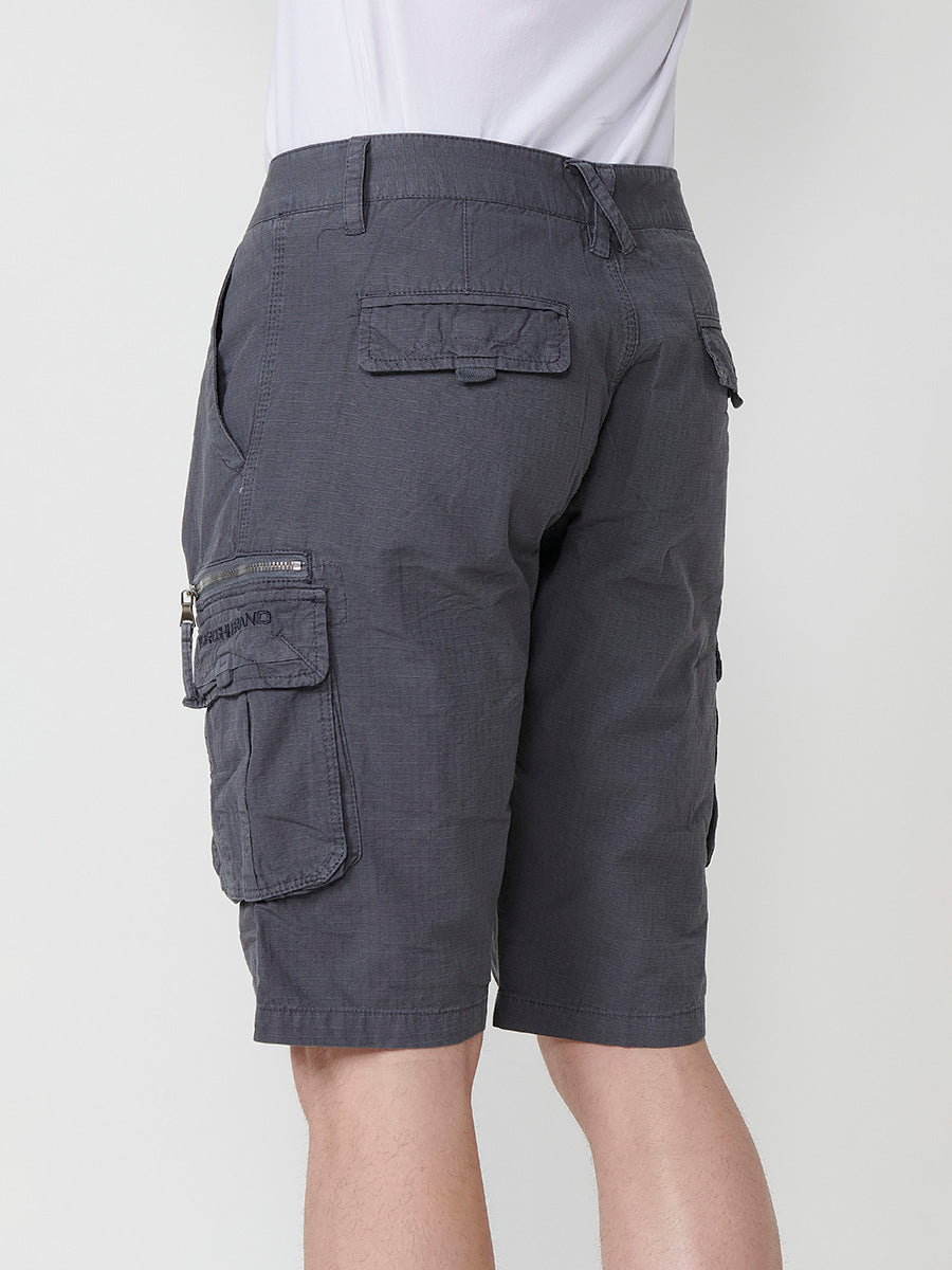 Men's gray ripstop cotton cargo shorts - Koroshi 2511PS11