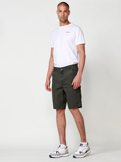 Bermuda shorts carpenter canvas relaxed cotton men's green - Koroshi 2511PS14