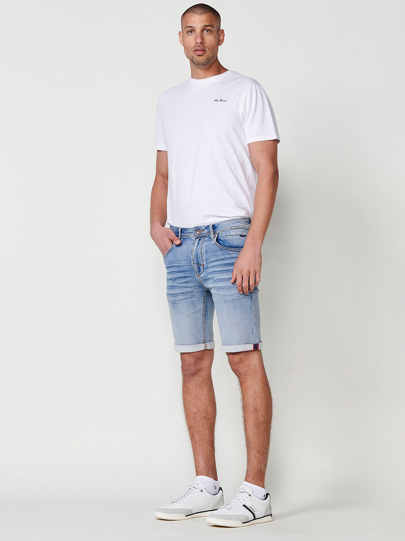 Bermuda denim knit regular hombre azul claro - Koroshi 2511PS21