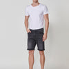 Regular Fit Denim Bermuda Shorts with Five Pockets and Washed Effect for Men
