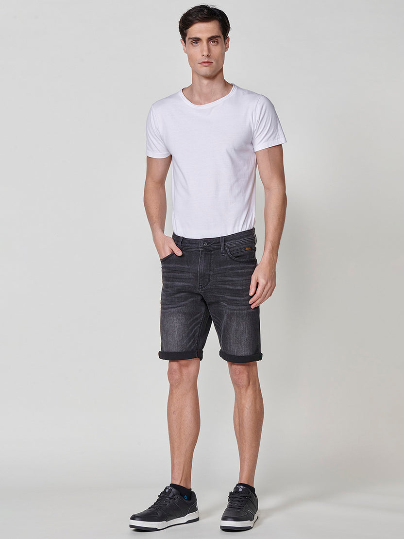 Bermuda denim regular efecto lavado hombre negro - Koroshi 2511PS26