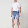 Regular fit denim shorts for men in light