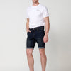 Regular fit stretch denim shorts for men in dark
