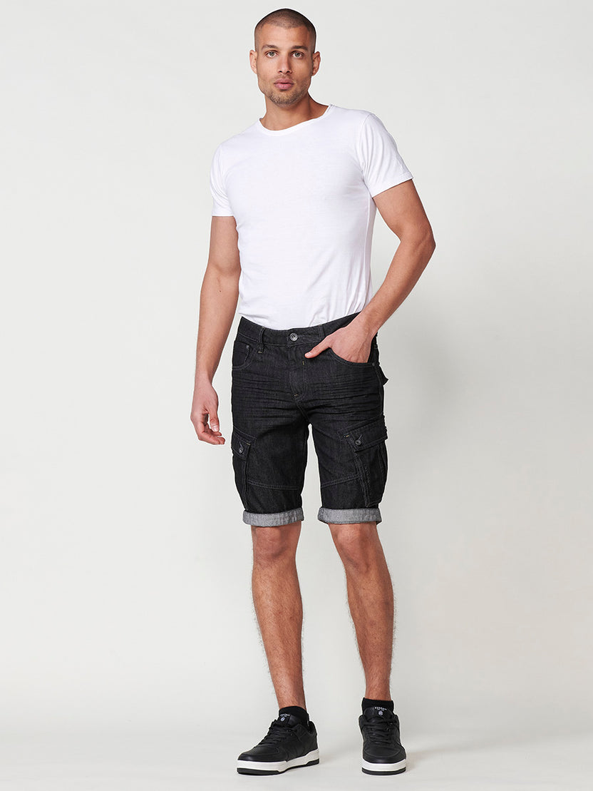 Bermuda cargo denim relaxed negra hombre - Koroshi 2511PS74